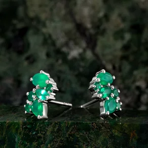 Cercei din argint Silver Mystic Green Onix