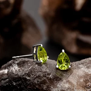 Cercei din argint Silver Peridot Drop