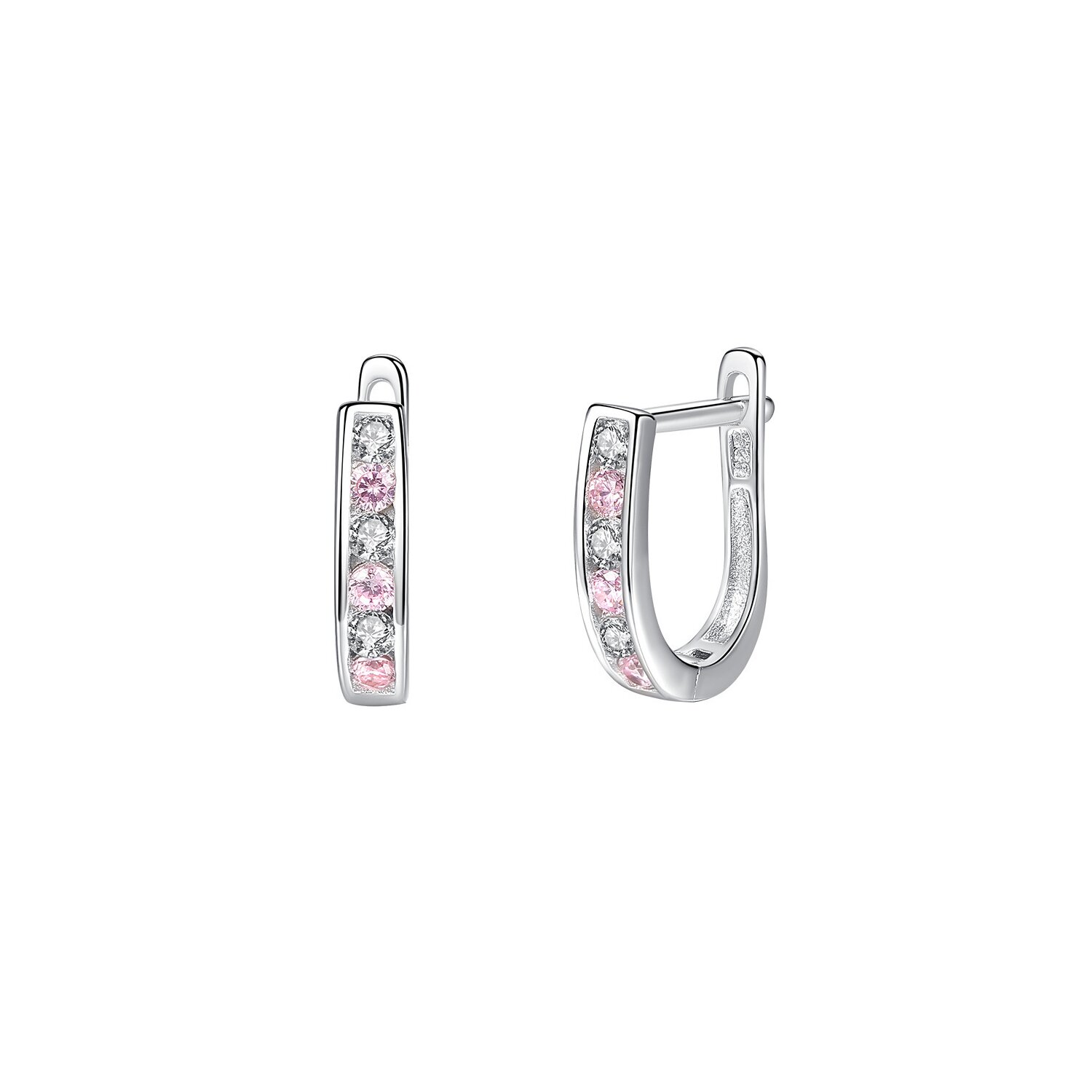 Cercei din argint silver pink crystal