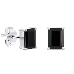 Cercei din argint Silver Rectangle Black Tourmaline Elegance