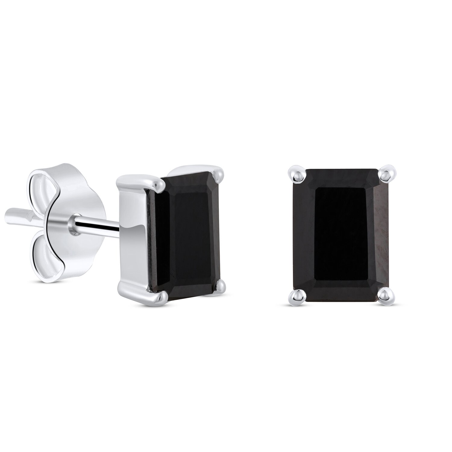 Cercei din argint Silver Rectangle Black Tourmaline Elegance
