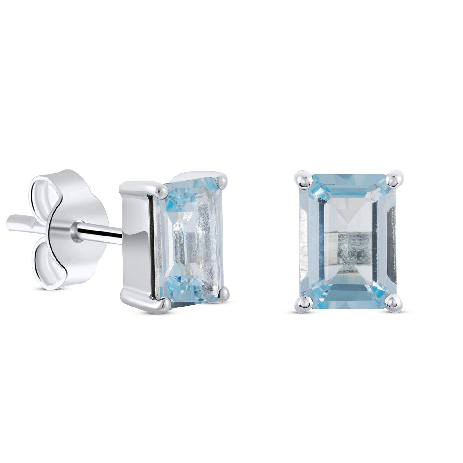 Cercei din argint Silver Rectangle Topaz Elegance