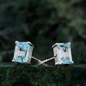 Cercei din argint Silver Rectangle Topaz Elegance