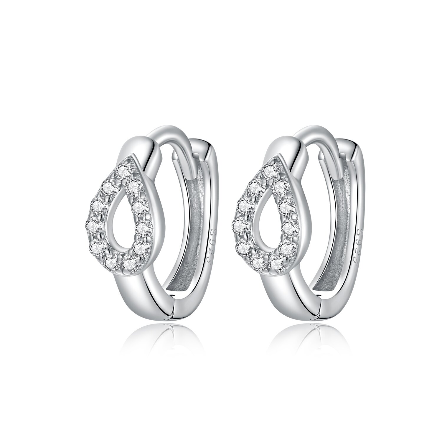 Cercei din argint silver shine drop hoops