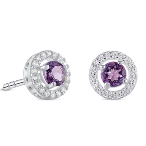 Cercei din argint Silver Starlit Amethyst