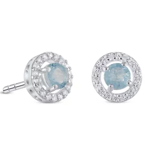 Cercei din argint Silver Starlit Aquamarine