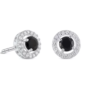 Cercei din argint Silver Starlit Black Tourmaline