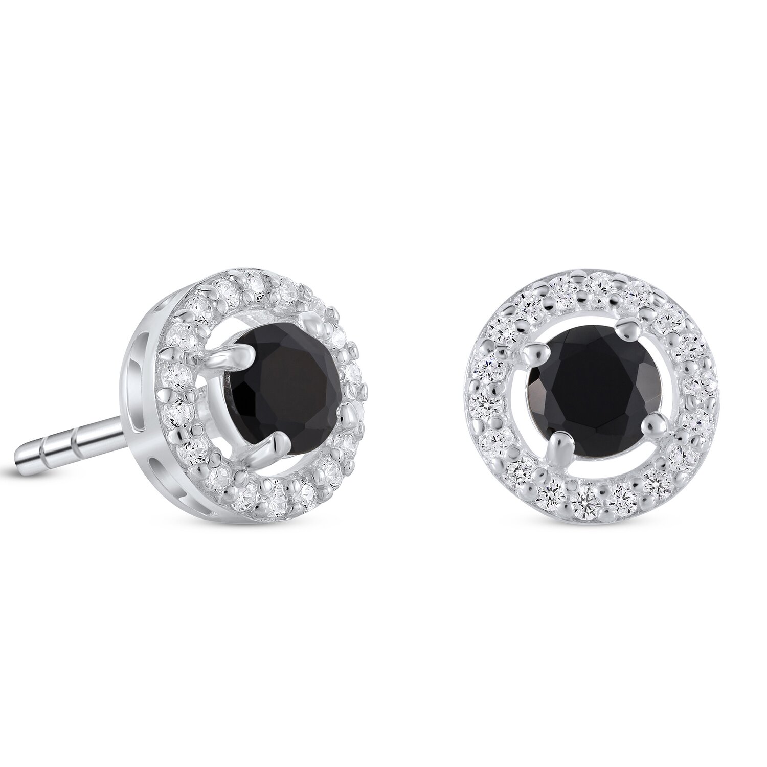 Cercei din argint Silver Starlit Black Tourmaline
