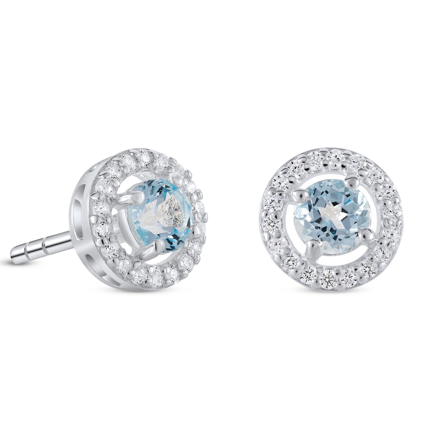 Cercei din argint Silver Starlit Blue Topaz