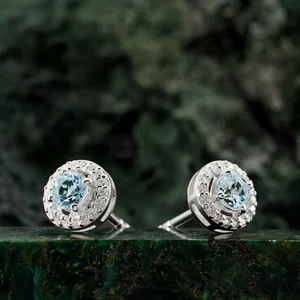 Cercei din argint Silver Starlit Blue Topaz