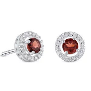 Cercei din argint Silver Starlit Garnet