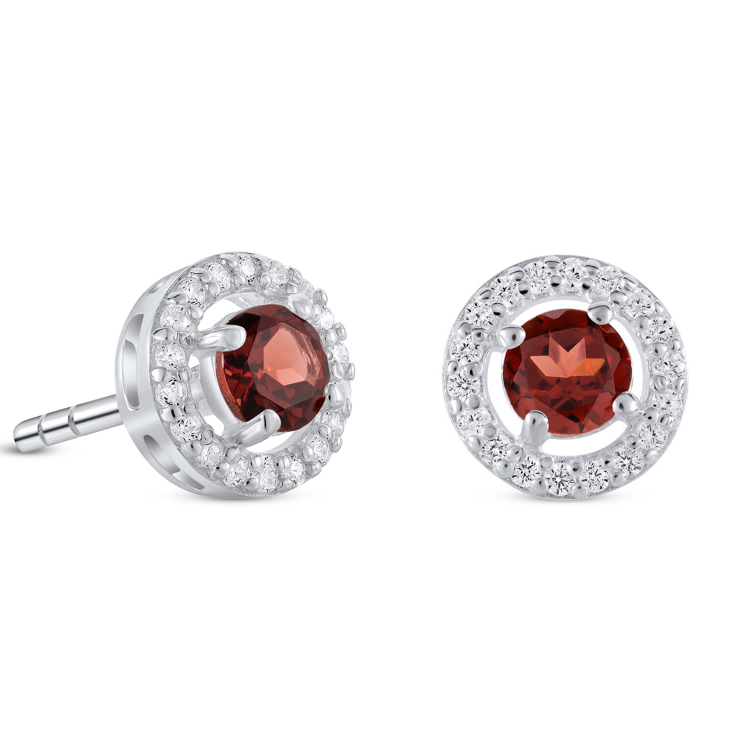 Cercei din argint Silver Starlit Garnet
