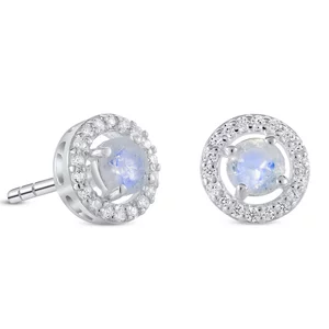 Cercei din argint Silver Starlit Moonstone