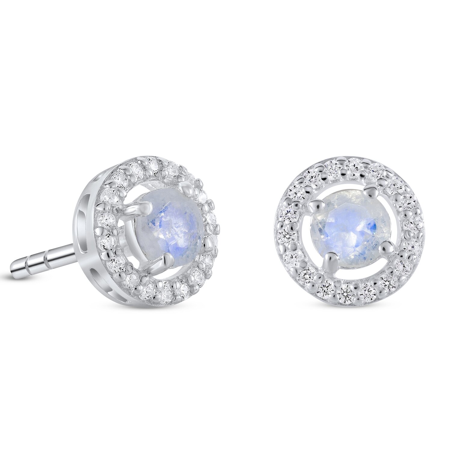 Cercei din argint Silver Starlit Moonstone