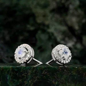 Cercei din argint Silver Starlit Moonstone