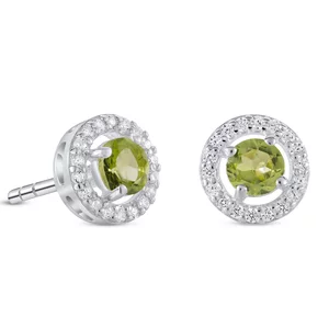 Cercei din argint Silver Starlit Peridot