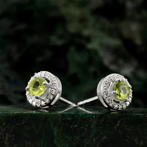 Cercei din argint Silver Starlit Peridot