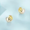 Cercei din argint Simple Golden Balls picture - 3