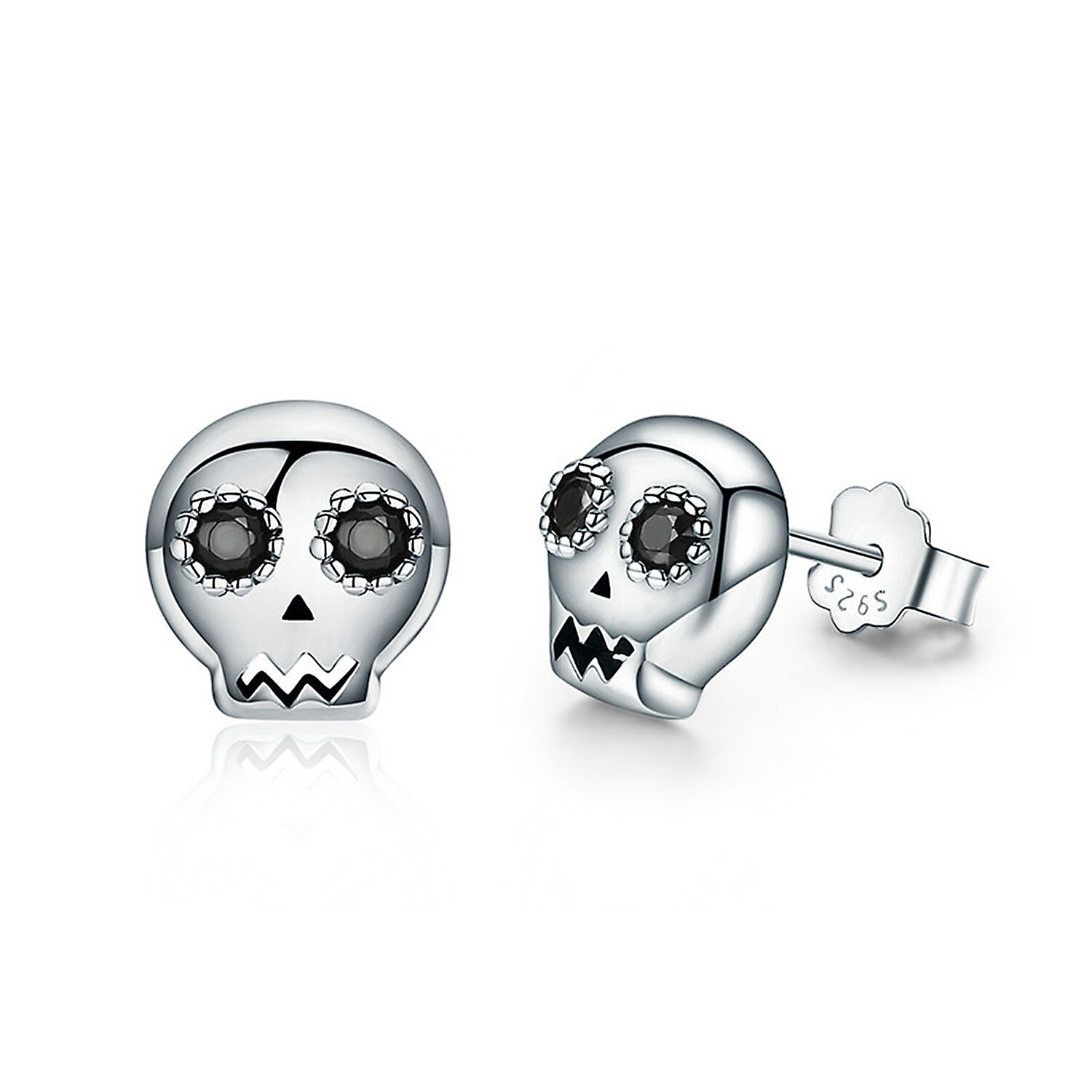 Cercei din argint skull studs