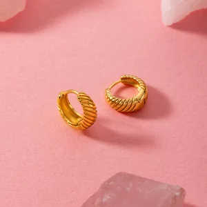 Cercei din argint Small Golden Hoops