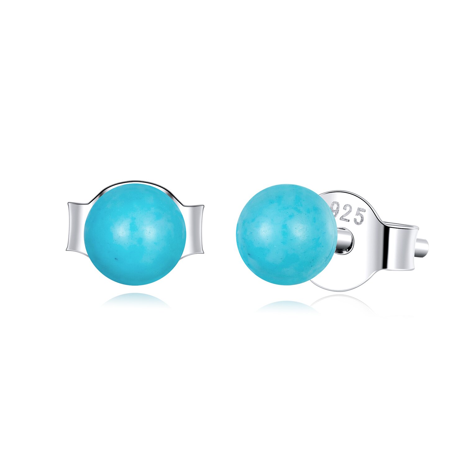 Cercei din argint Small Turquoise Ball image8