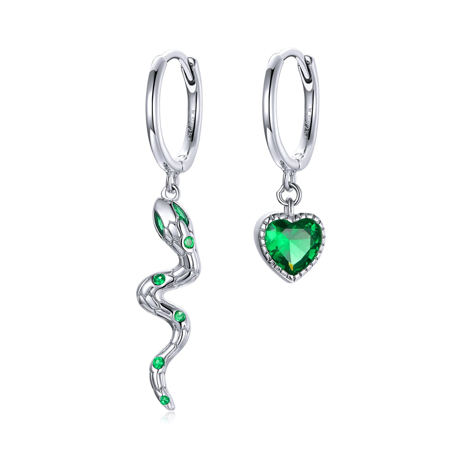 Cercei din argint snake in love