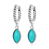 Cercei din argint Twisted Turquoise Droplet picture - 1