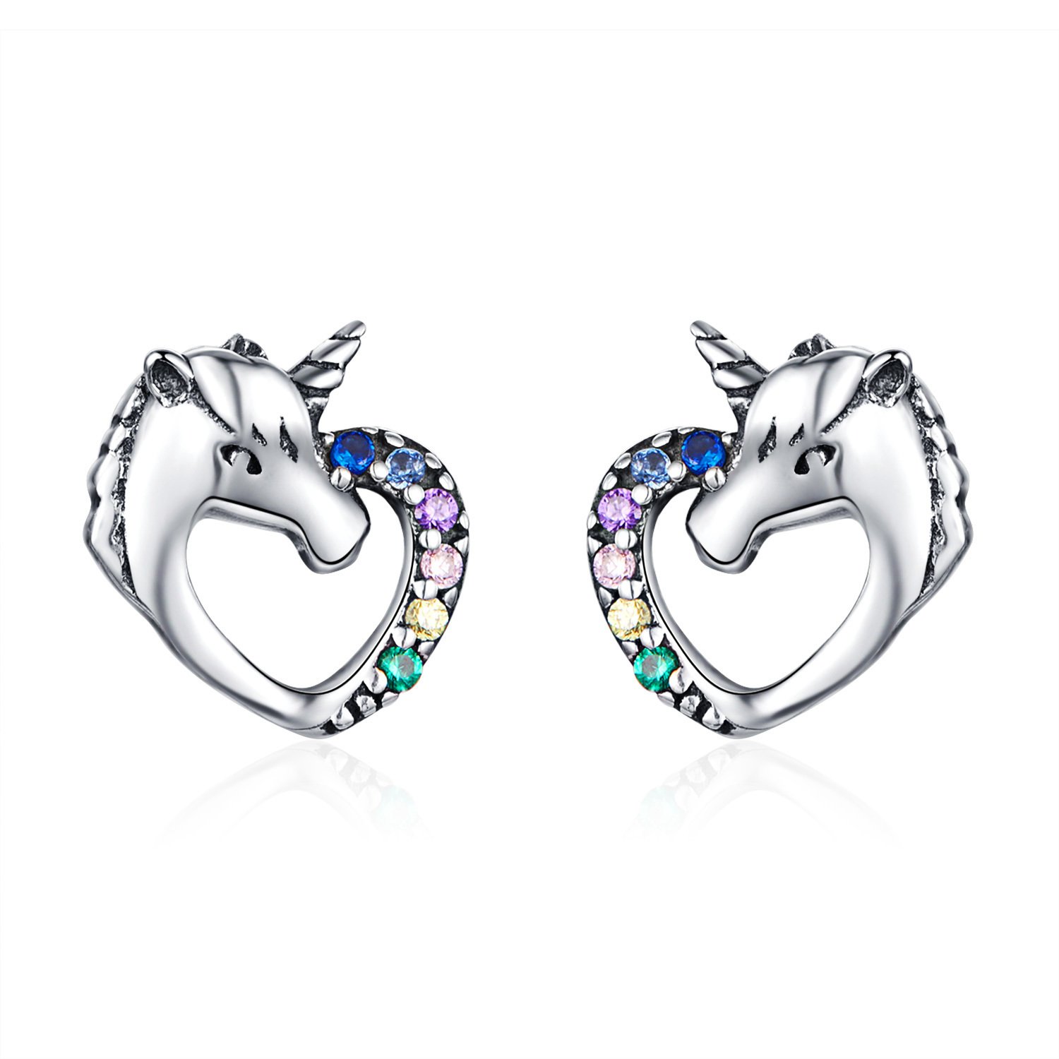 Cercei din argint unicorn's heart