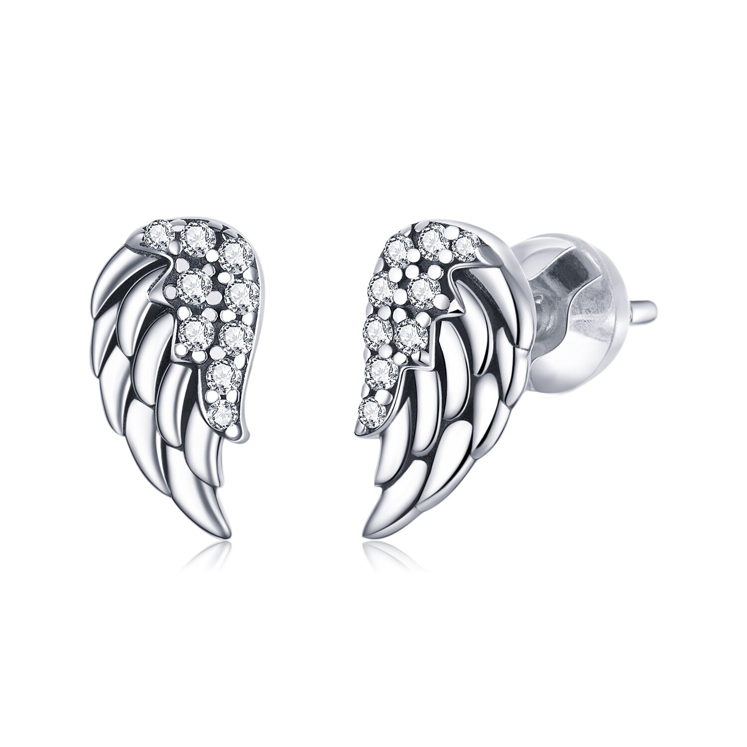 Cercei din argint vintage shiny wings