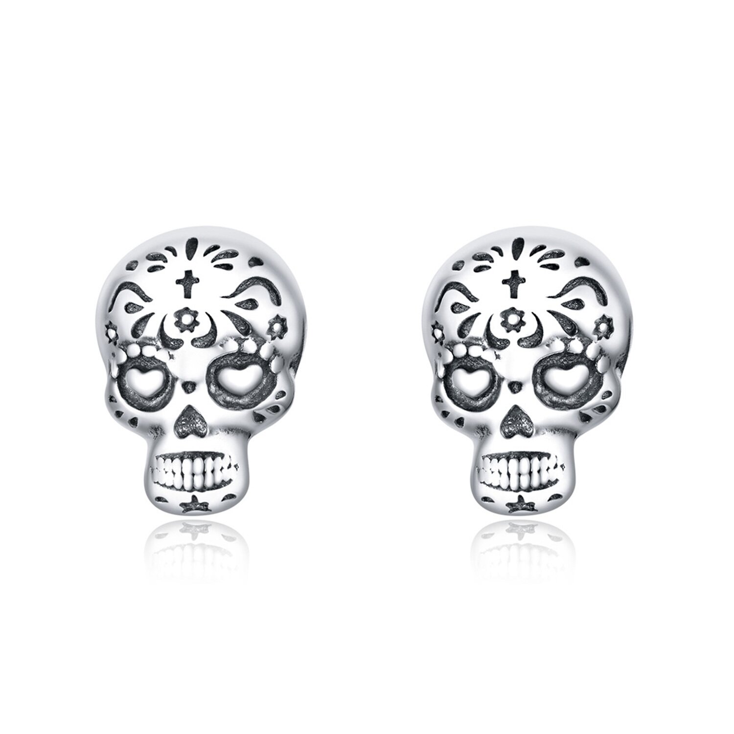 Cercei din argint vintage skulls
