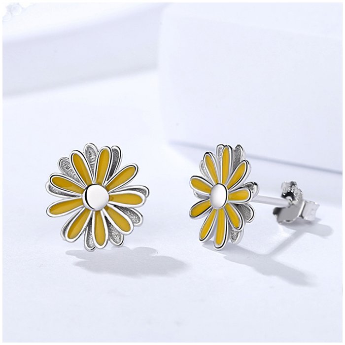 Cercei din argint yellow daisy