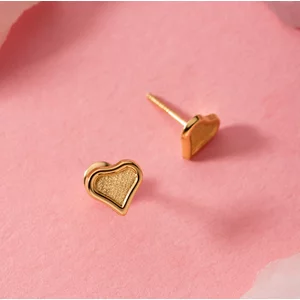Cercei din aur 14K Contoured Heart