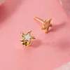 Cercei din aur 14K Mother of Pearl Starfish picture - 2