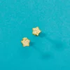 Cercei din aur 14K pentru copii Crystal Studded Stars picture - 3