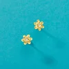 Cercei din aur 14K pentru copii Daisies and Crystal picture - 3