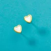 Cercei din aur 14K pentru copii Mother of Pearl Hearts picture - 3