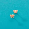 Cercei din aur 14K pentru copii Pink Butterflies picture - 3