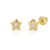 Cercei din aur 14K pentru copii Ribbed Stars and Crystals picture - 1
