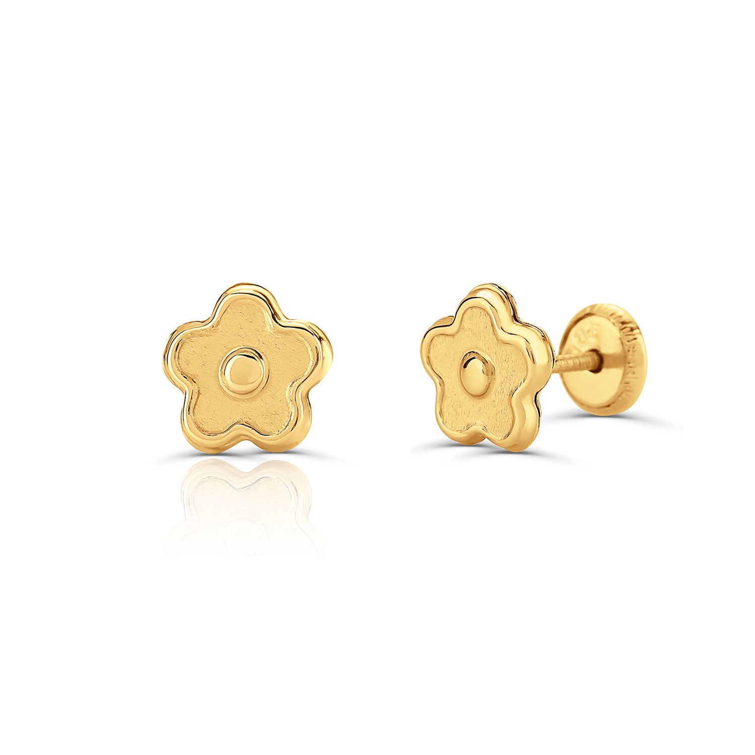 Cercei din aur 14K pentru copii Simple Flowers