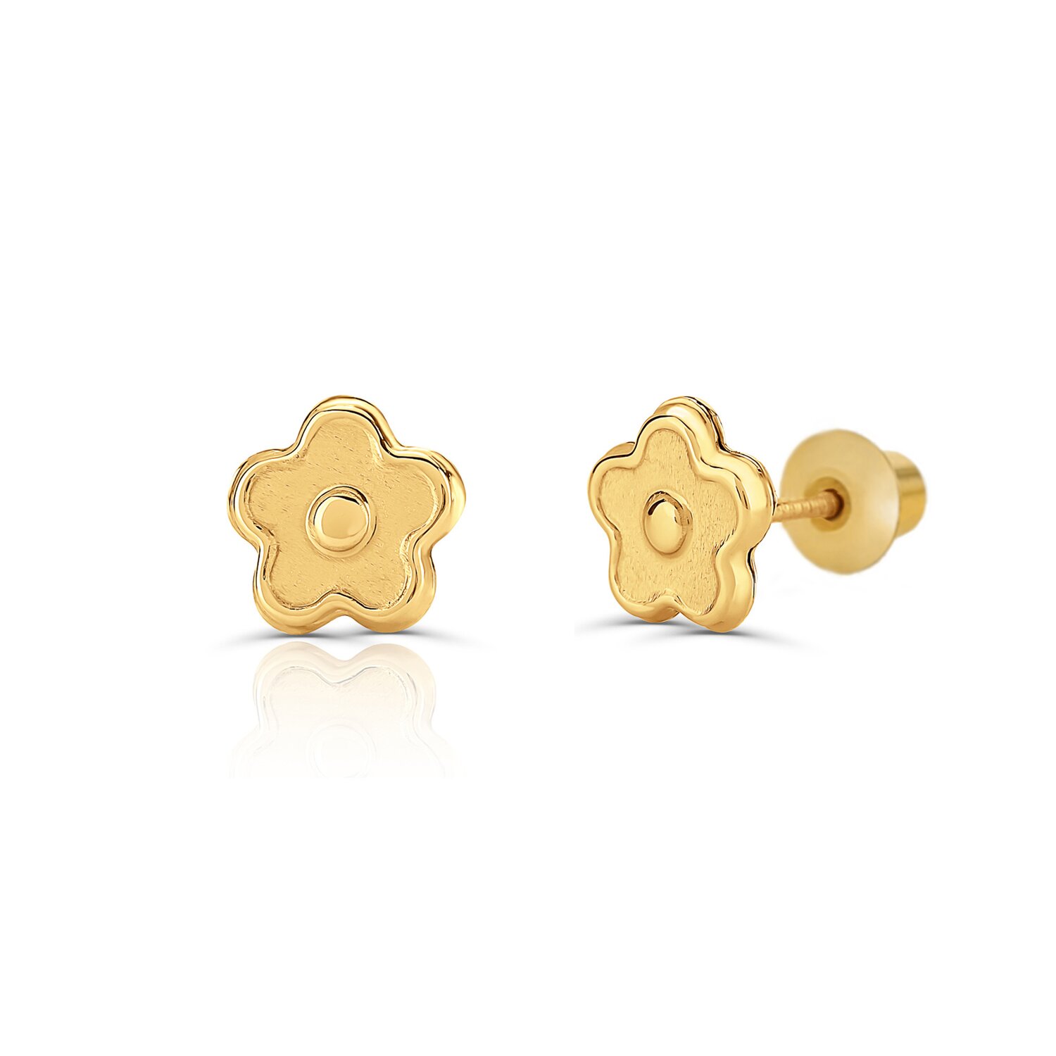 Cercei din aur 14K pentru copii Simple Flowers