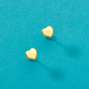 Cercei din aur 14K pentru copii Simple Hearts