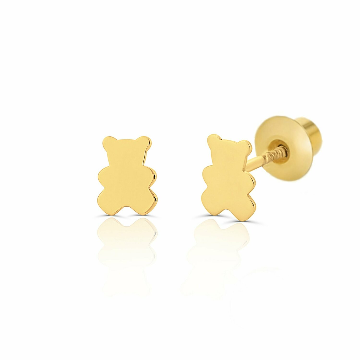 Cercei din aur 14k pentru copii Teddy Bear Silhouette