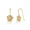 Cercei din aur 14K pentru copii tortite Delicate Flower and Crystals picture - 1