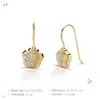 Cercei din aur 14K pentru copii tortite Delicate Flower and Crystals picture - 5