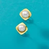 Cercei din aur 14k Square and Pearls picture - 3