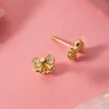 Cercei din aur 14K Studded Bow picture - 2
