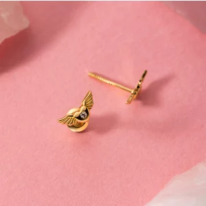 Cercei din aur 14K Winged Hearts