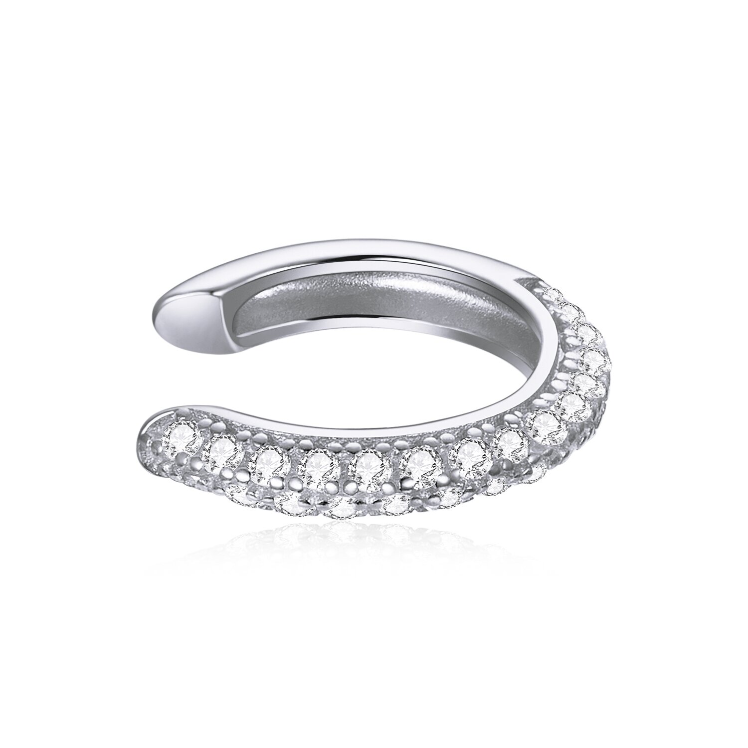 Cercel din argint crystals clear clip