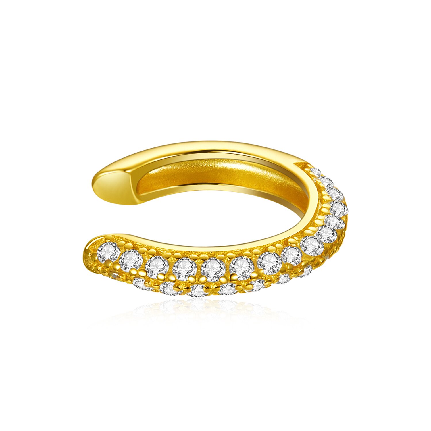 Cercel din argint crystals clear clip golden