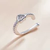 CERCEL din argint Heart Studded Clip picture - 3